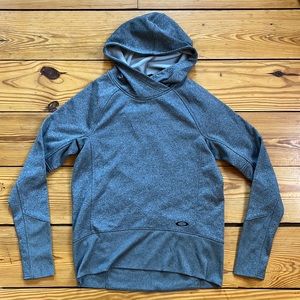Womens Oakley Technical Fleece Gray Hoodie Sweatshirt w/ Thumbholes sz S